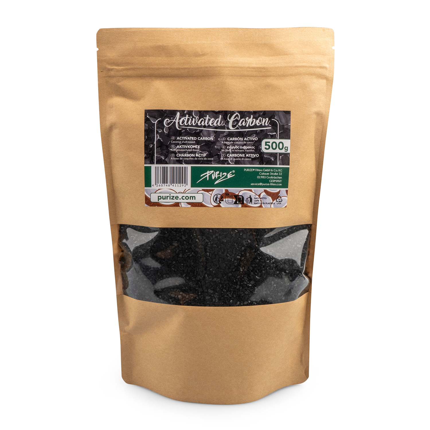 PURIZE® Aktivkohle – Coconut 500 gr.