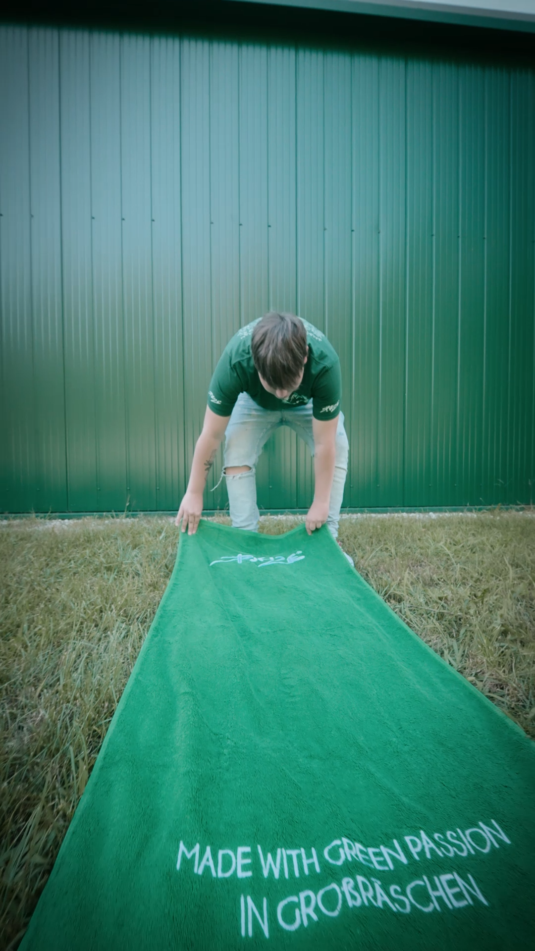 Gras, Hosen, Person, Unterschlupf, Portrait