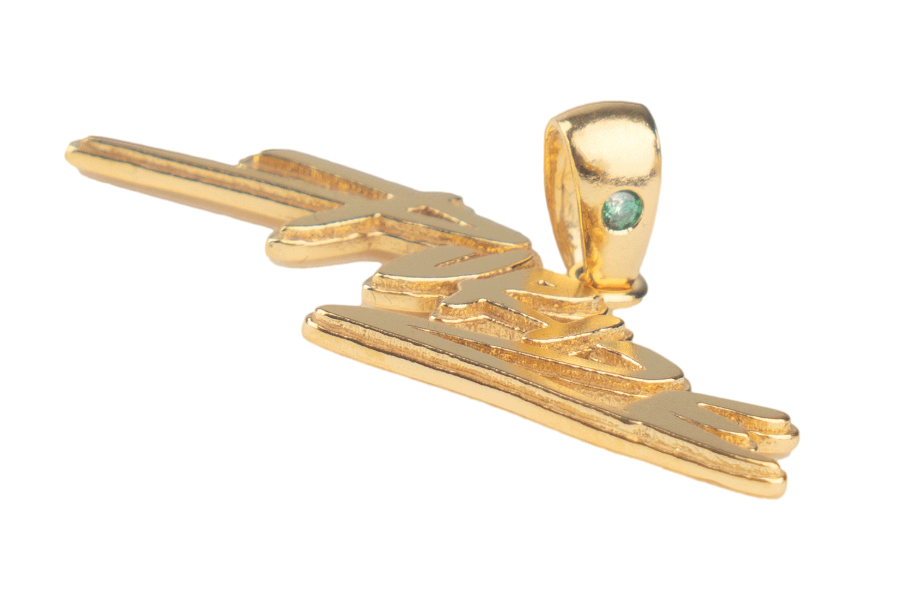 PURIZE® Kettenanhänger aus 925 Silber mit 24k Vergoldung + Swarovski-Stein