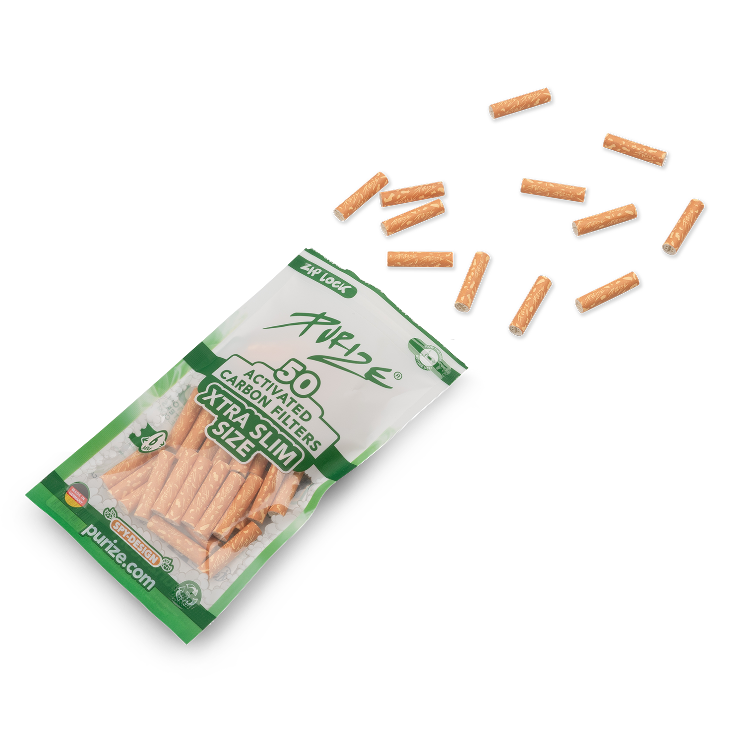50 PURIZE® XTRA Slim Size | Spionfilter Brot, Cracker, Essen